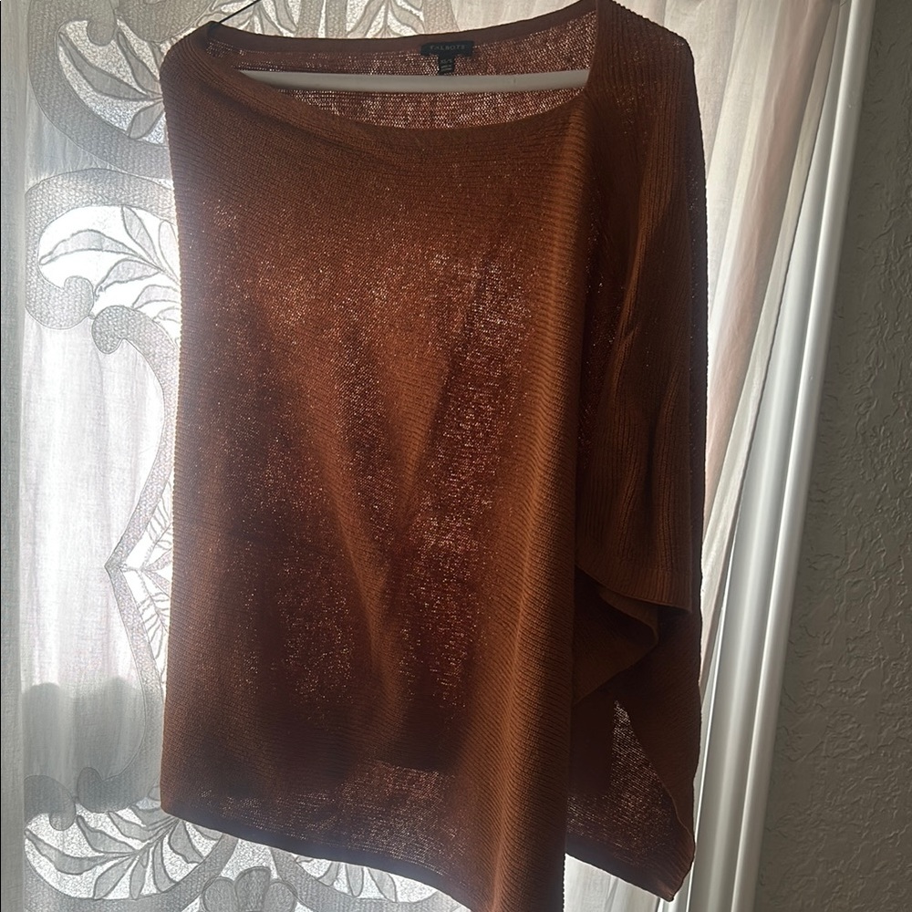 Talbots Chic Brown/Camel colored Knit Poncho